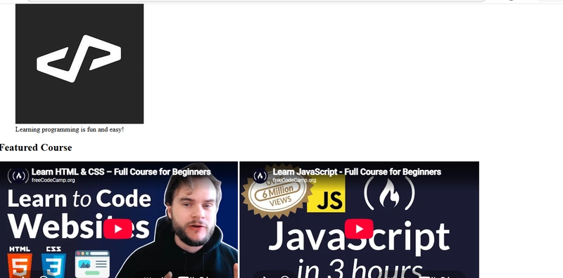 An image about the webpage of the project using HTML