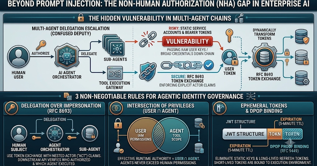 Beyond Prompt Injection: The Non-Human Authorization Gap in Enterprise AI