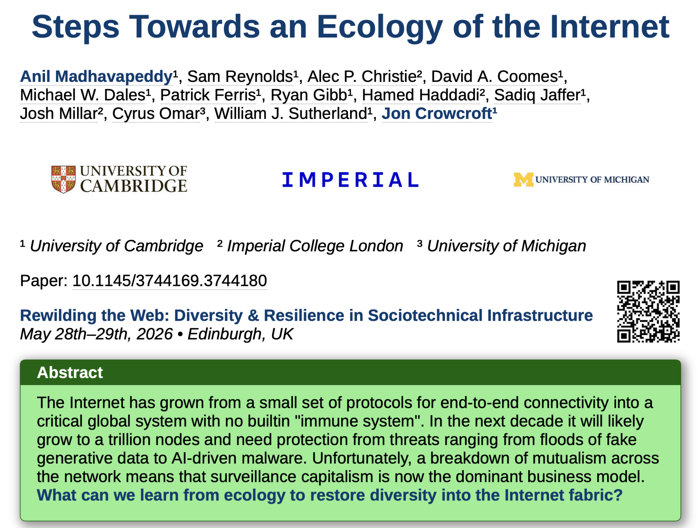 Slides for our ecological Internet presentation, courtesty of Slipshow