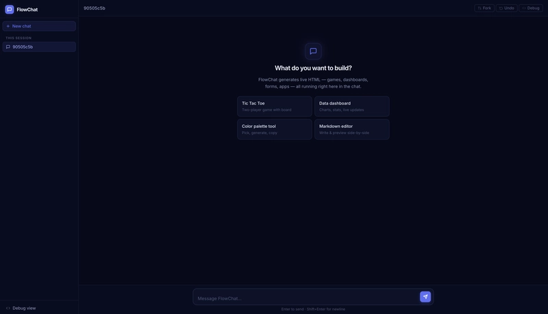 Default dark UI with welcome screen and suggestion cards