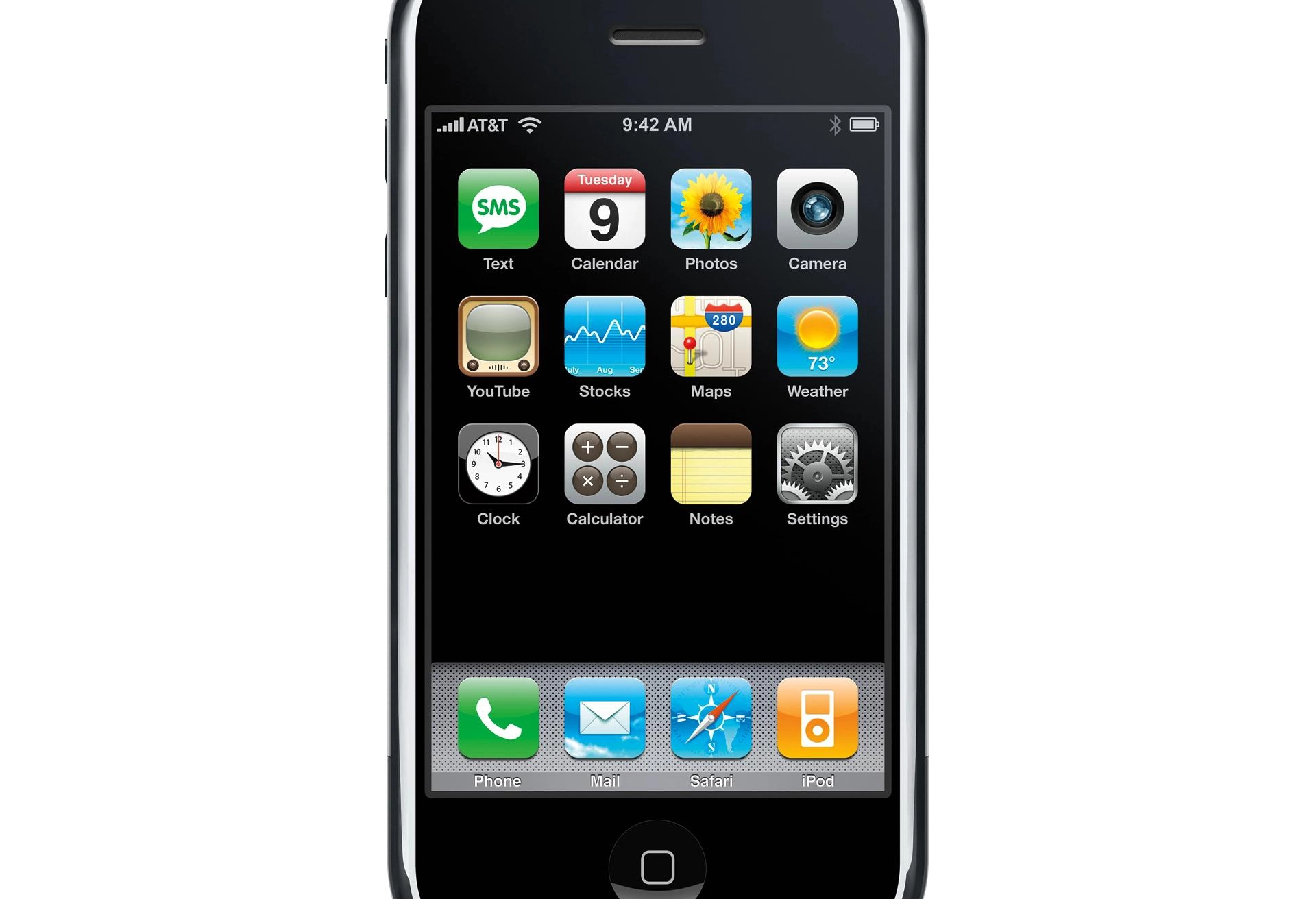 The iPhone Home screen from 2007.