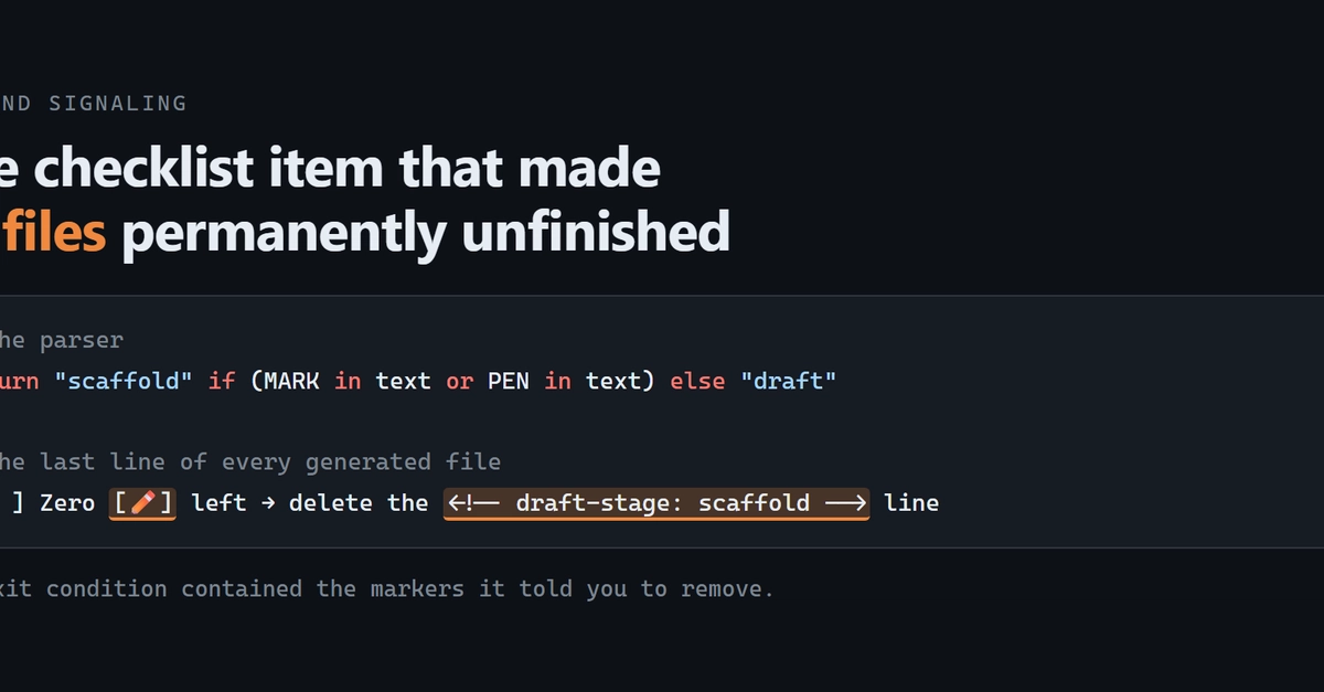 The checklist item that made 90 files permanently unfinished