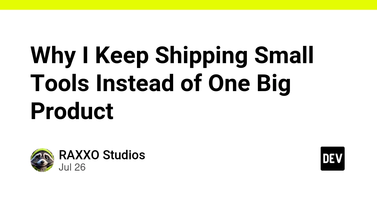 Why I Keep Shipping Small Tools Instead of One Big Product