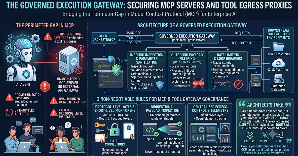 The Governed Execution Gateway: Securing MCP Servers and Tool Egress Proxies