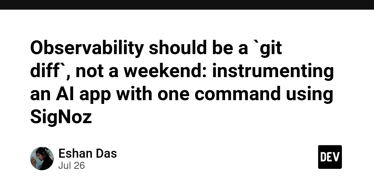Observability should be a `git diff`, not a weekend: instrumenting an AI app with one command using SigNoz
