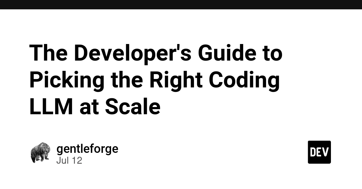 The Developer's Guide to Picking the Right Coding LLM at Scale
