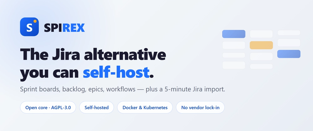 Cover image for I built an open-source, self-hostable Jira alternative — here's the stack