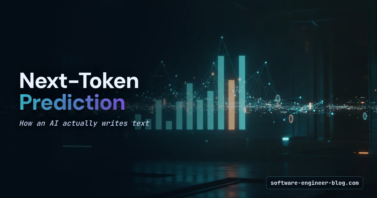 Cover image for Next-Token Prediction: How an AI Actually Writes Text (Not Magic — Just Probability)