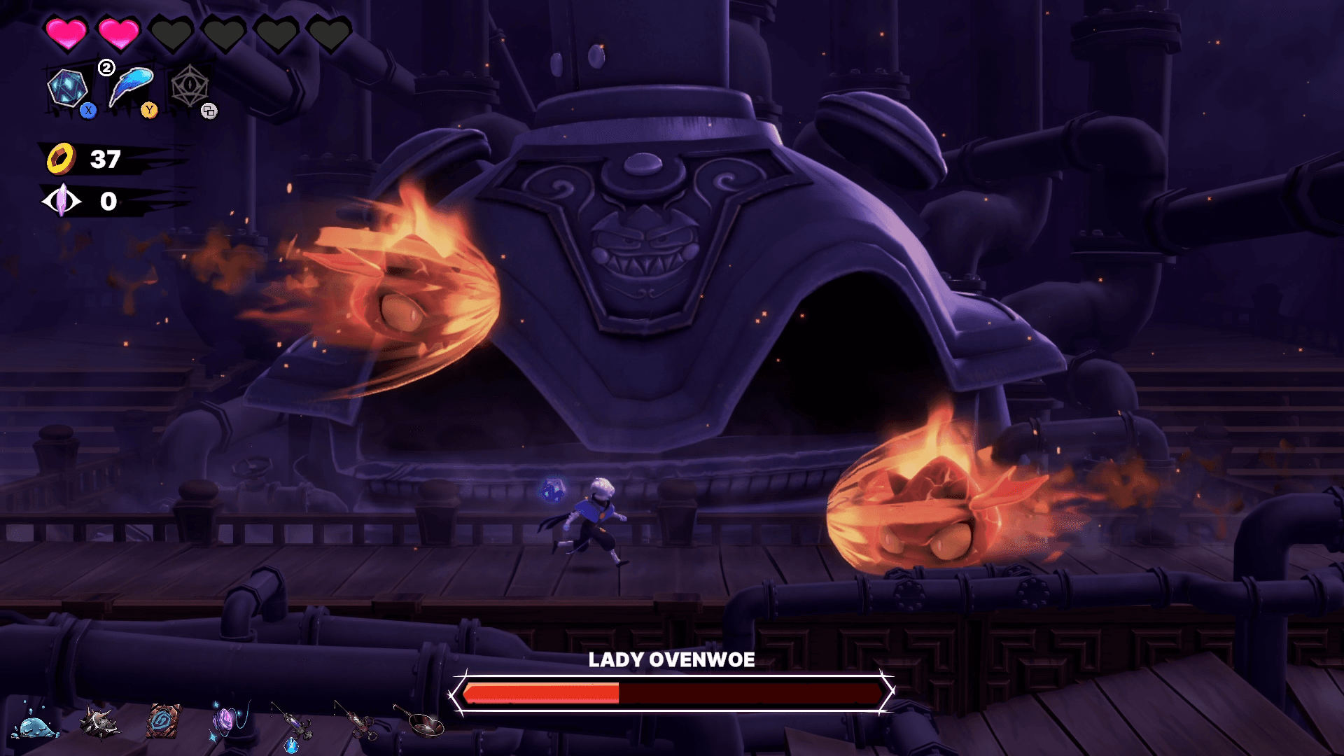 Screenshot of the Lady Overwoe boss battle in Cryptical Path by Old Skull Games | Made With Unity