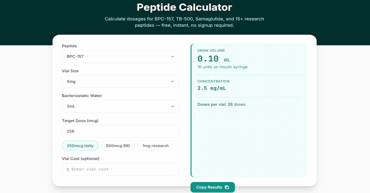How I Built a Peptide Dosage Calculator with Next.js — and Why SSR Matters More Than You Think