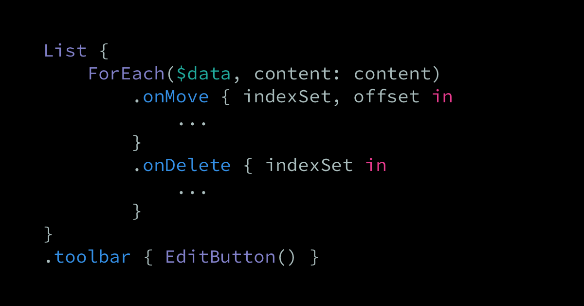 Building editable lists with SwiftUI