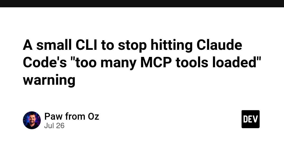 A small CLI to stop hitting Claude Code's "too many MCP tools loaded" warning