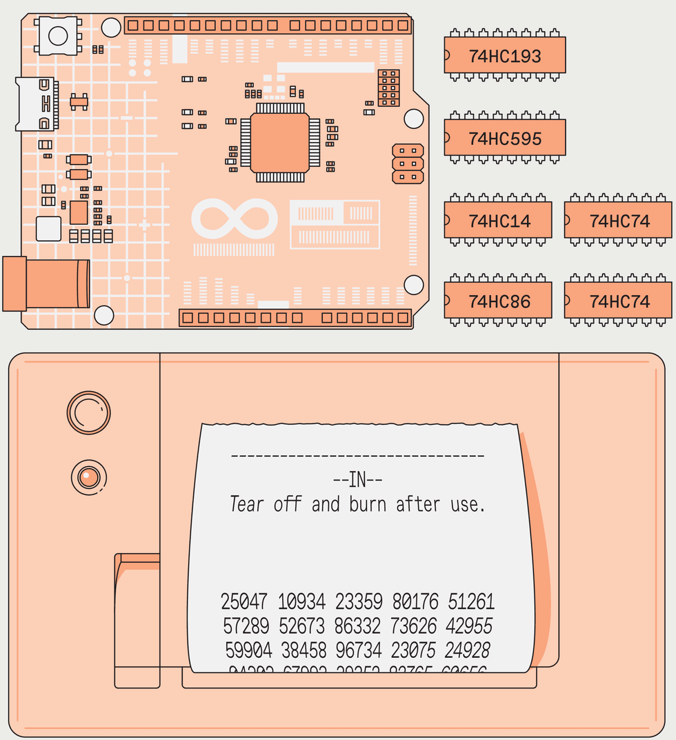 An illustration of the major components of the Pad-O-Matic.