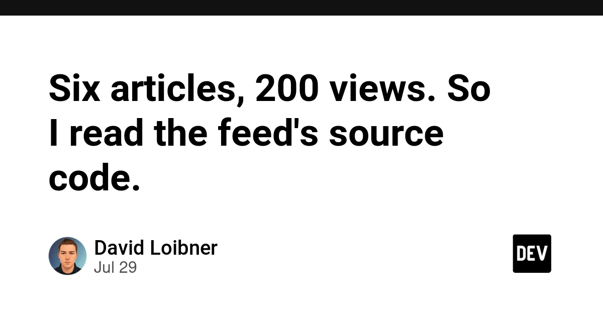 Six articles, 200 views. So I read the feed's source code.
