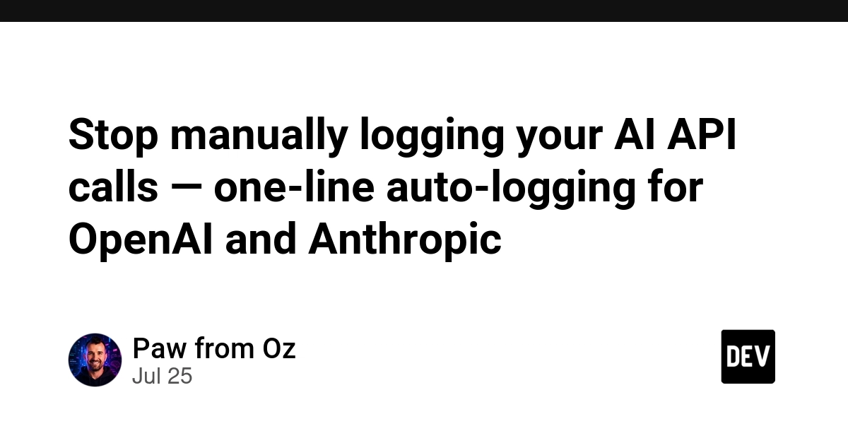 Stop manually logging your AI API calls — one-line auto-logging for OpenAI and Anthropic