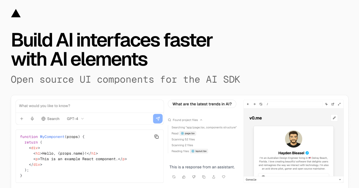 Introducing AI Elements: Prebuilt, composable AI SDK components