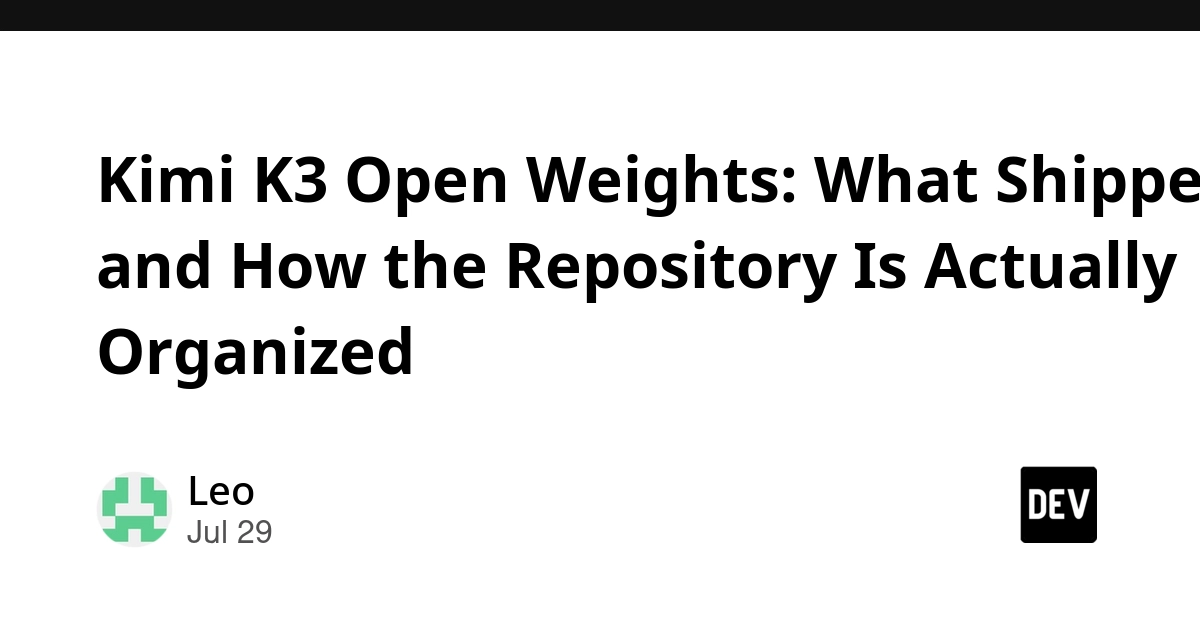 Kimi K3 Open Weights: What Shipped and How the Repository Is Actually Organized