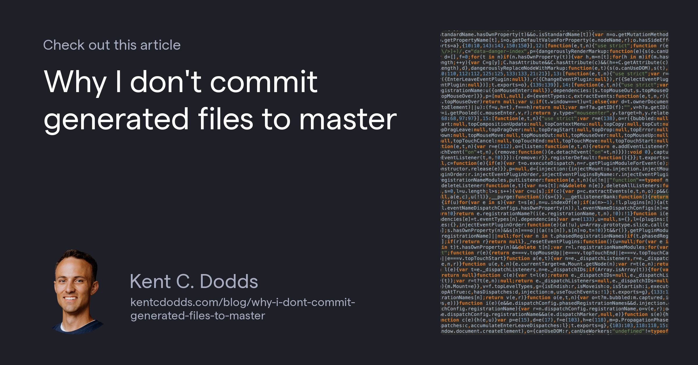 Why I don't commit generated files to master