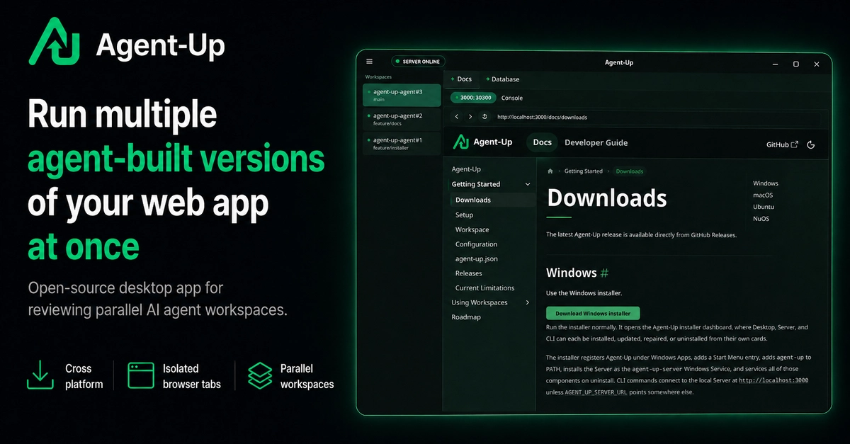 Introducing Agent-Up: run multiple agent-built versions of your web app at once