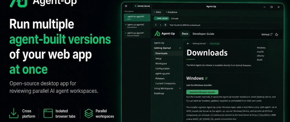 Cover image for Introducing Agent-Up: run multiple agent-built versions of your web app at once