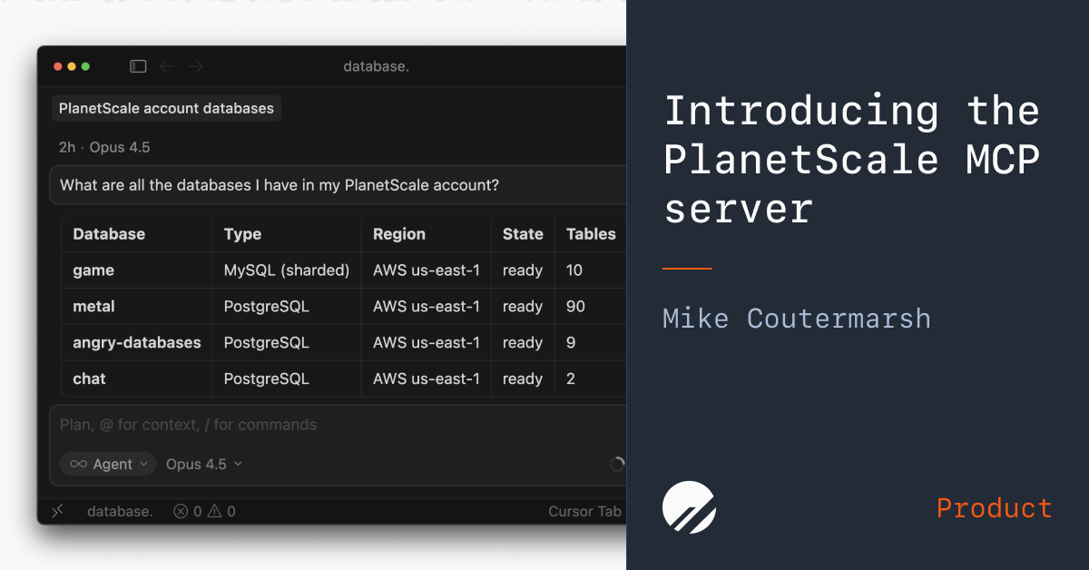 Introducing the PlanetScale MCP server