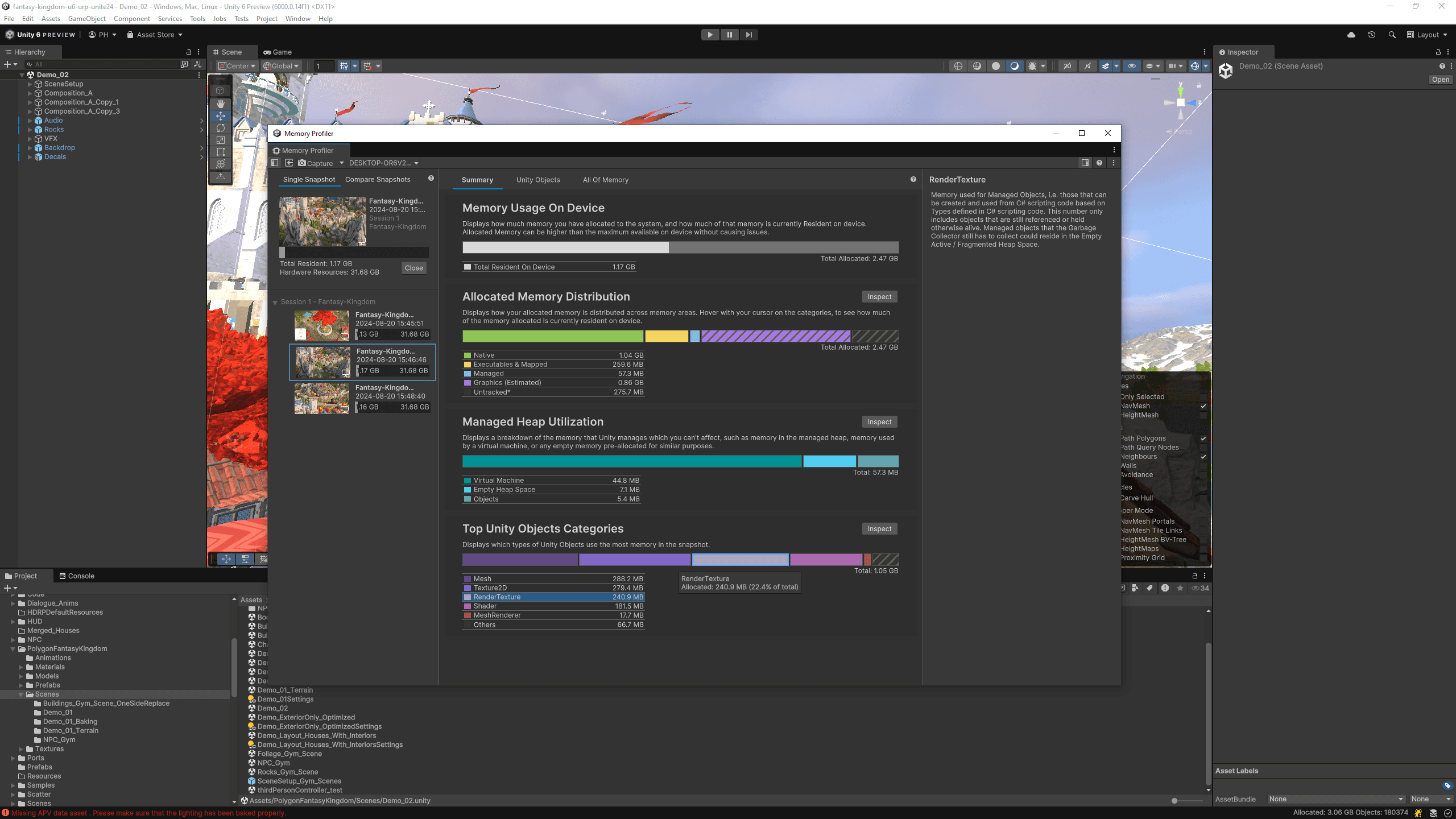The Unity 6 Memory Profiler now breaks down your graphics memory by resource