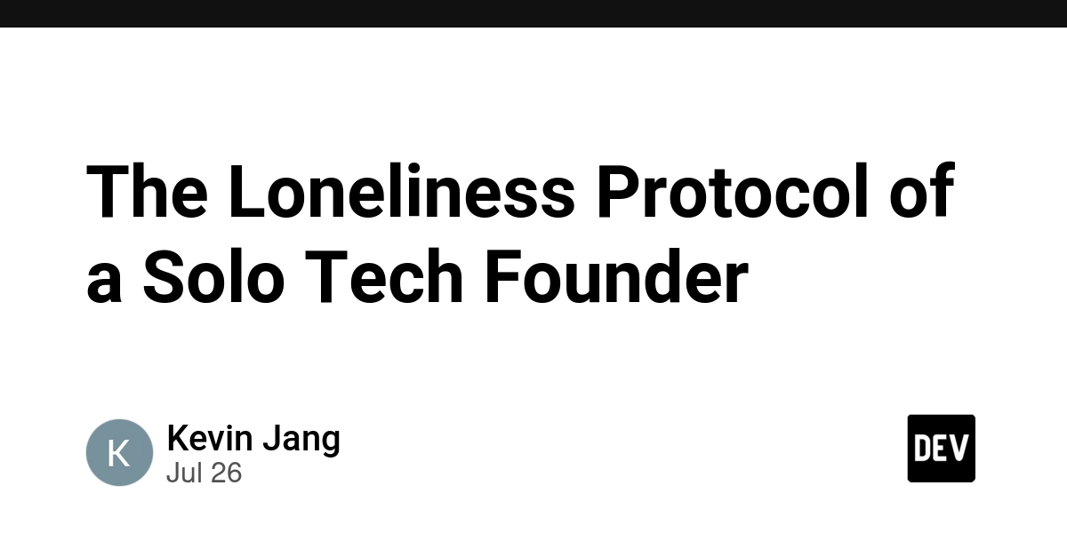 The Loneliness Protocol of a Solo Tech Founder