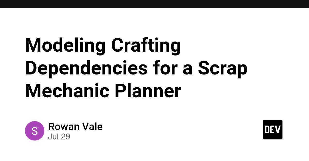 Modeling Crafting Dependencies for a Scrap Mechanic Planner