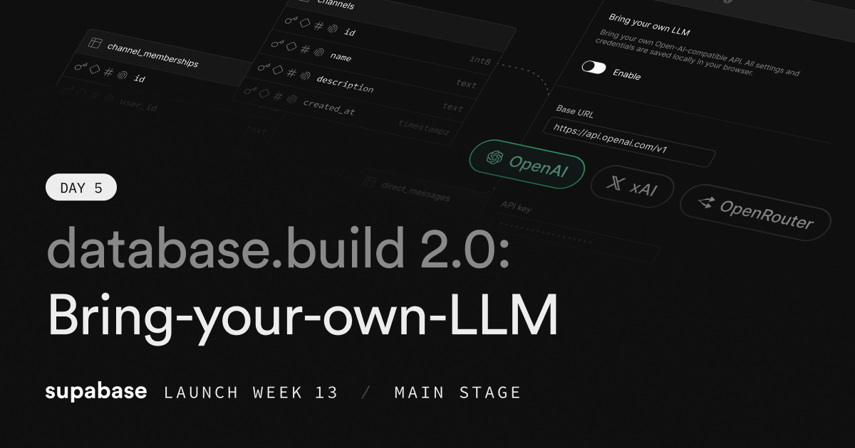 database.build v2: Bring-your-own-LLM