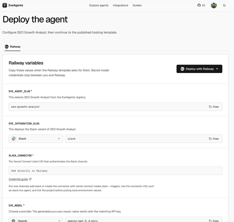 SEO Eve Agents Keys