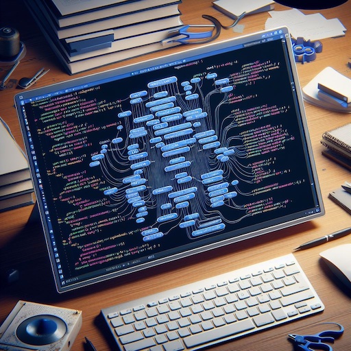 Dall-E's interpretation of TypeScript's control flow graph and type inference algorithm.