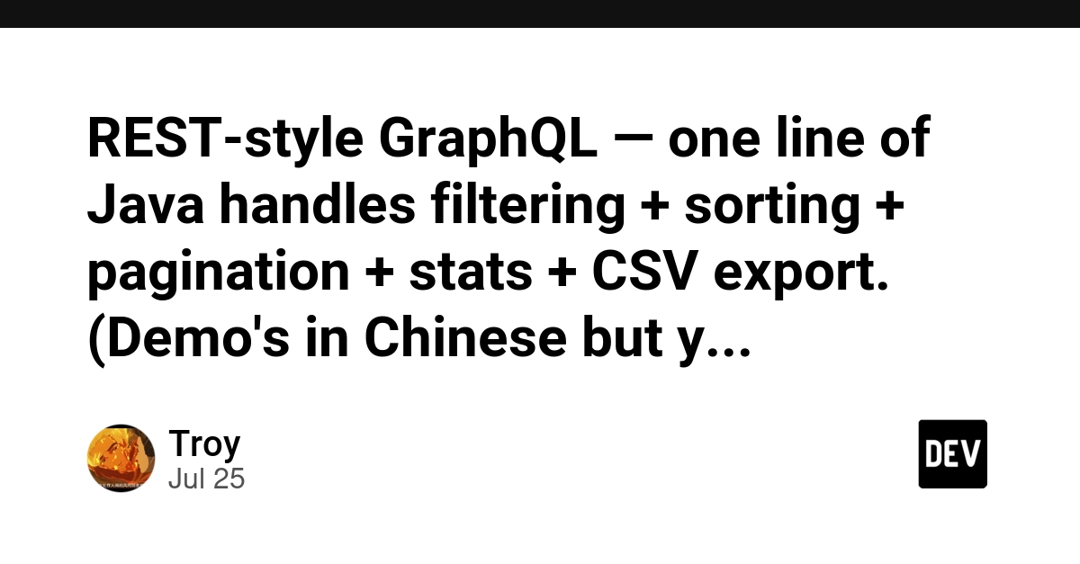 REST-style GraphQL — one line of Java handles filtering + sorting + pagination + stats + CSV export. (Demo's in Chinese but you'll get the idea in 30 seconds) 👇
https://demo-bs.zhxu.cn/