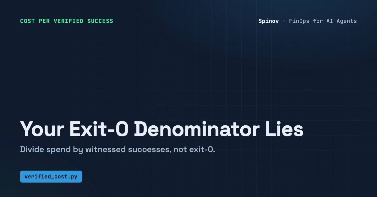 Cost Per Verified Success: Your Exit-0 Denominator Lies