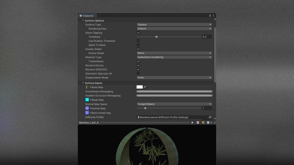 Materials, such as skin or foliage, can benefit from the advanced lighting and shading features preconfigured with the HDRP.