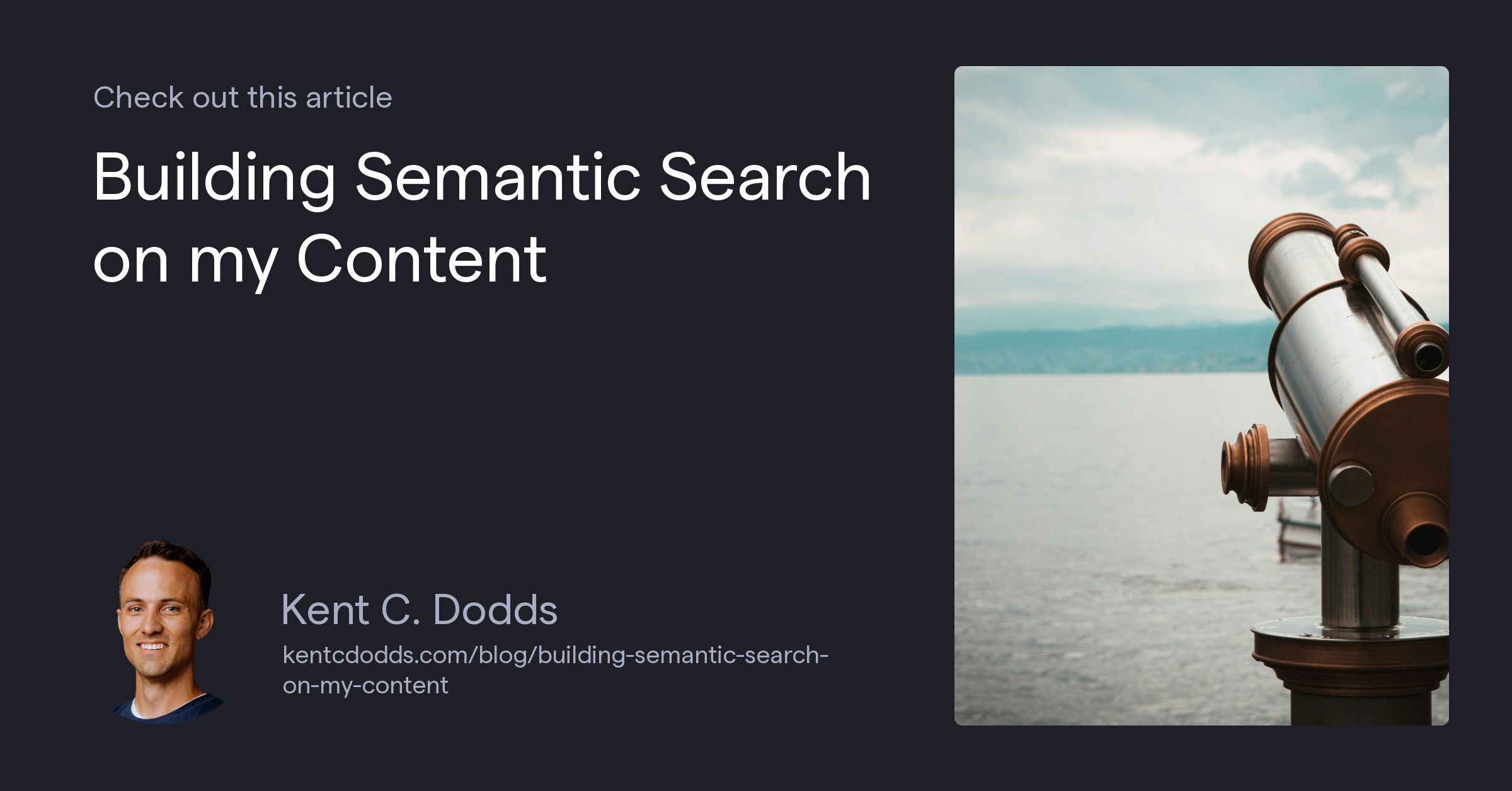 Building Semantic Search on my Content