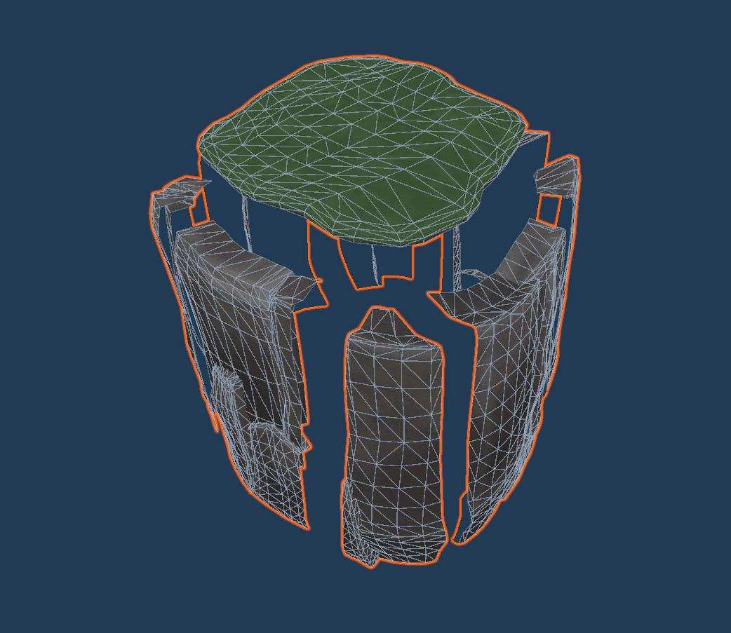 A graphic exposes the meshes of a cliff to show how these environmental elements are created