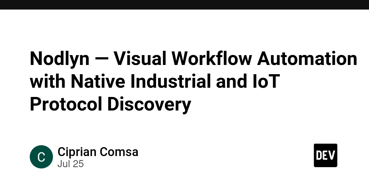 Nodlyn — Visual Workflow Automation with Native Industrial and IoT Protocol Discovery