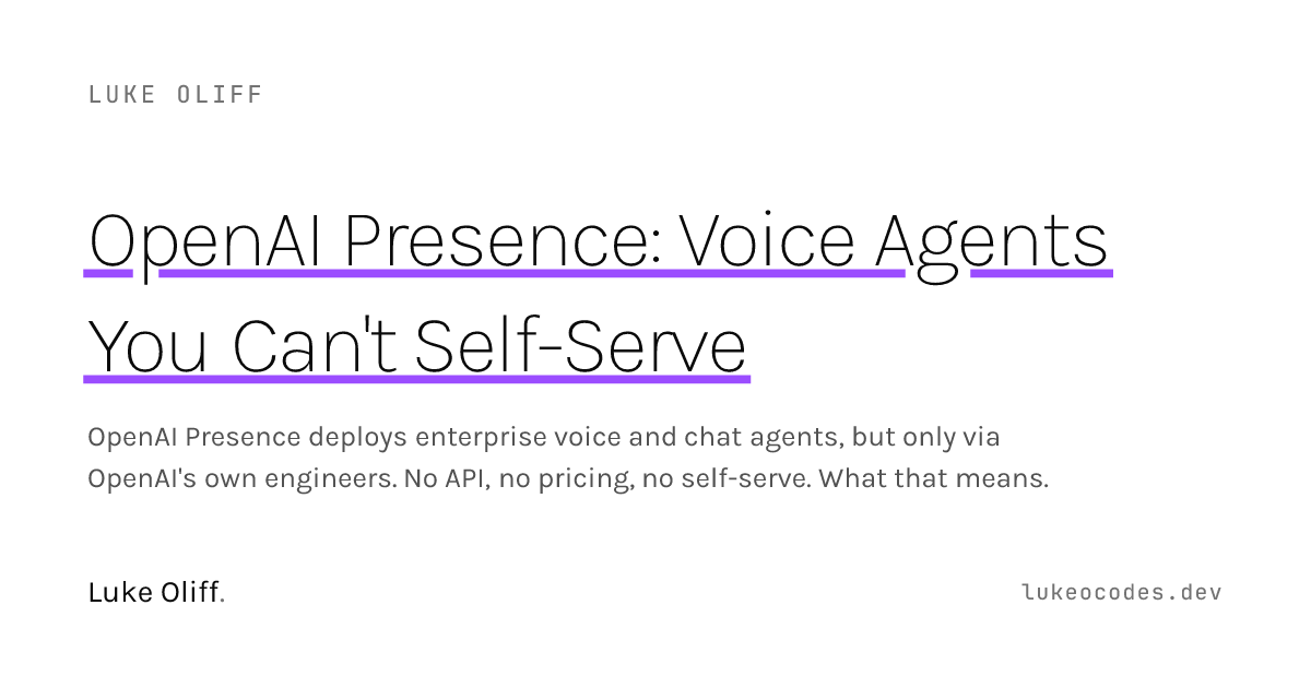 OpenAI Presence: Voice Agents You Can't Self-Serve