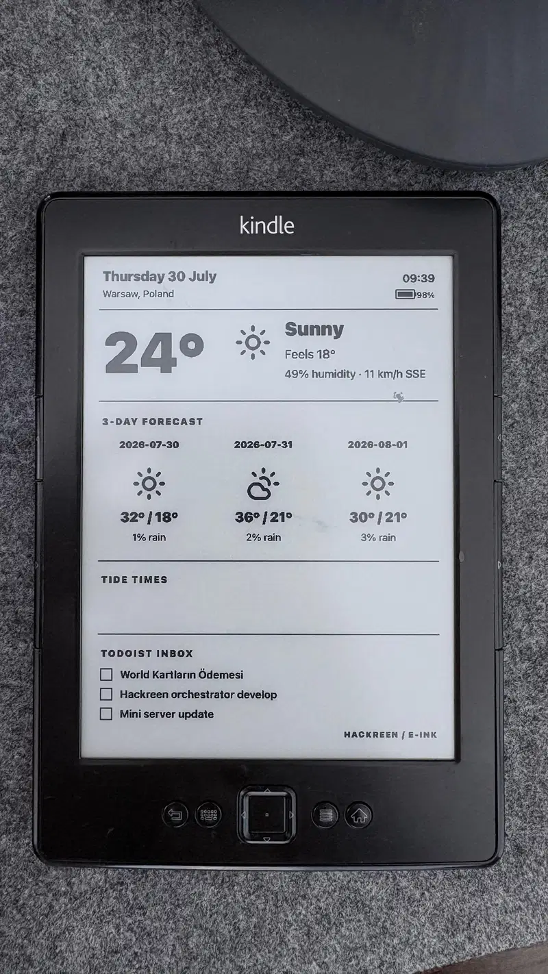 Kindle Weather/Todosit UI