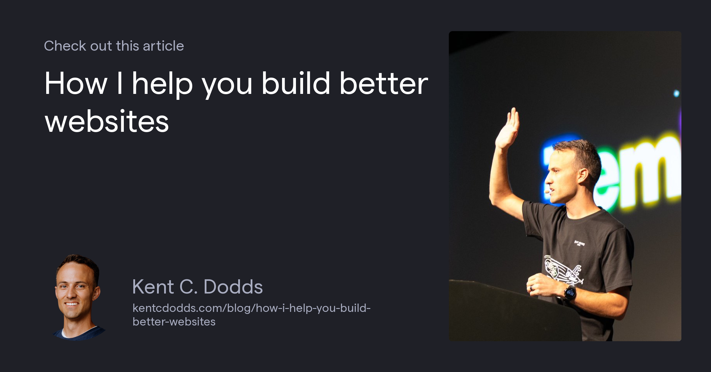 How I help you build better websites