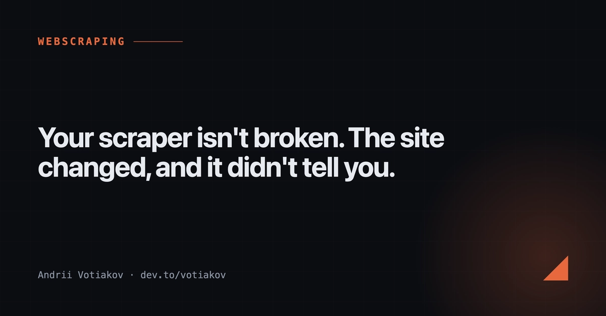 Your scraper isn't broken. The site changed, and it didn't tell you.