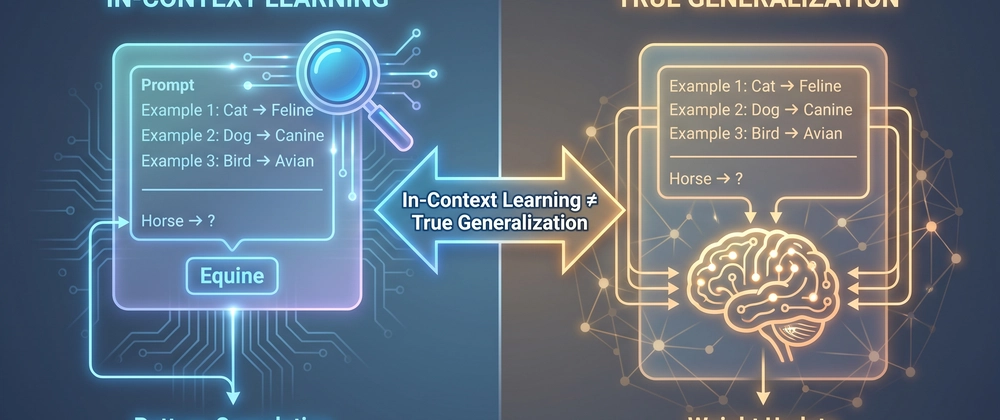 Cover image for In-Context Learning vs. True Generalization: What's Actually Happening When You Give Examples in a Prompt?