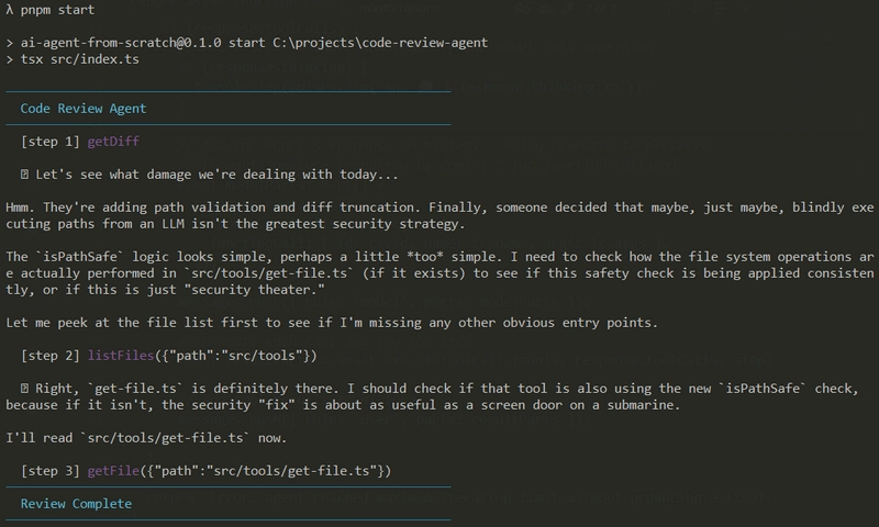 Steve's agent code review