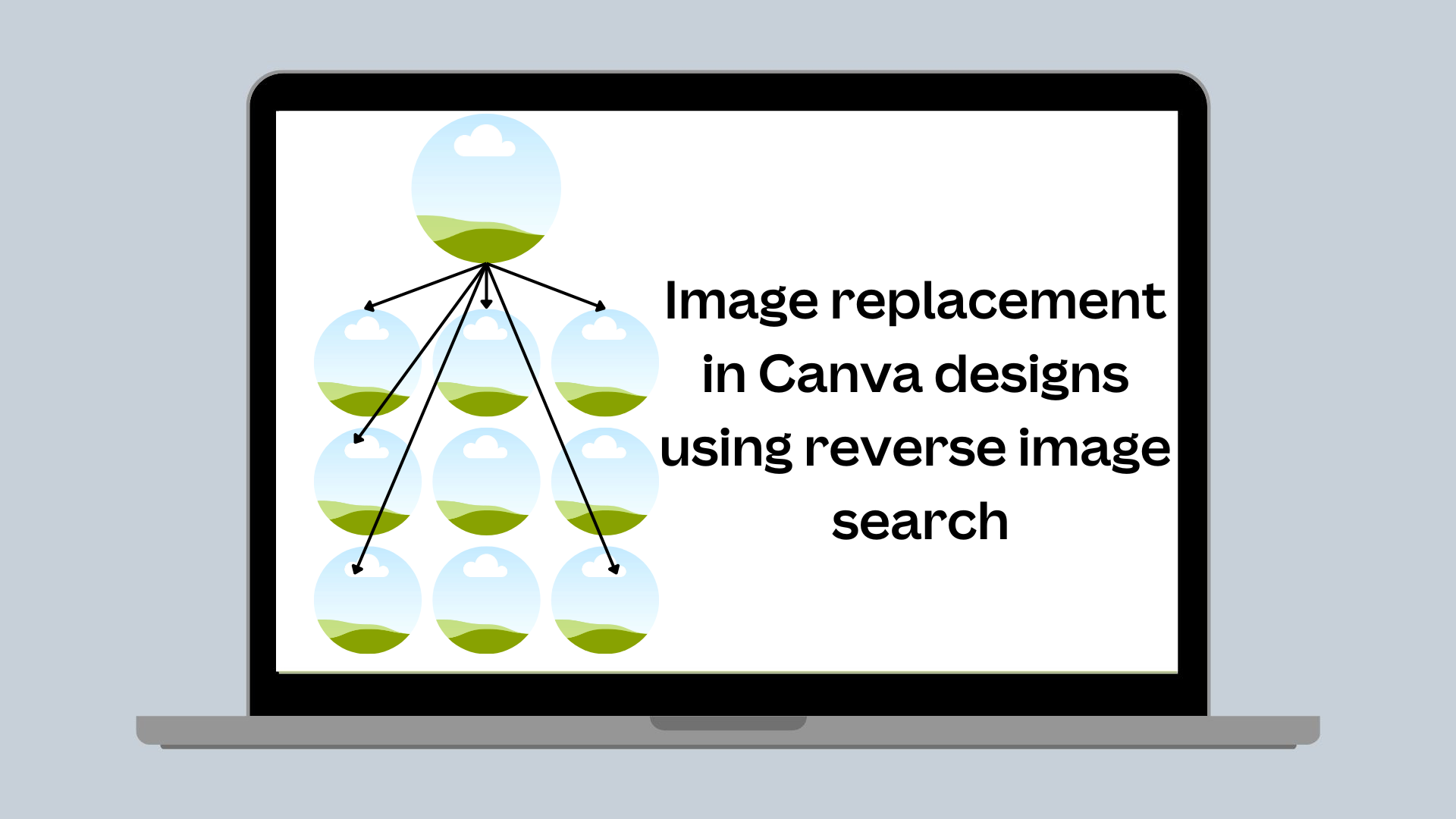 Image replacement in Canva designs using reverse image search