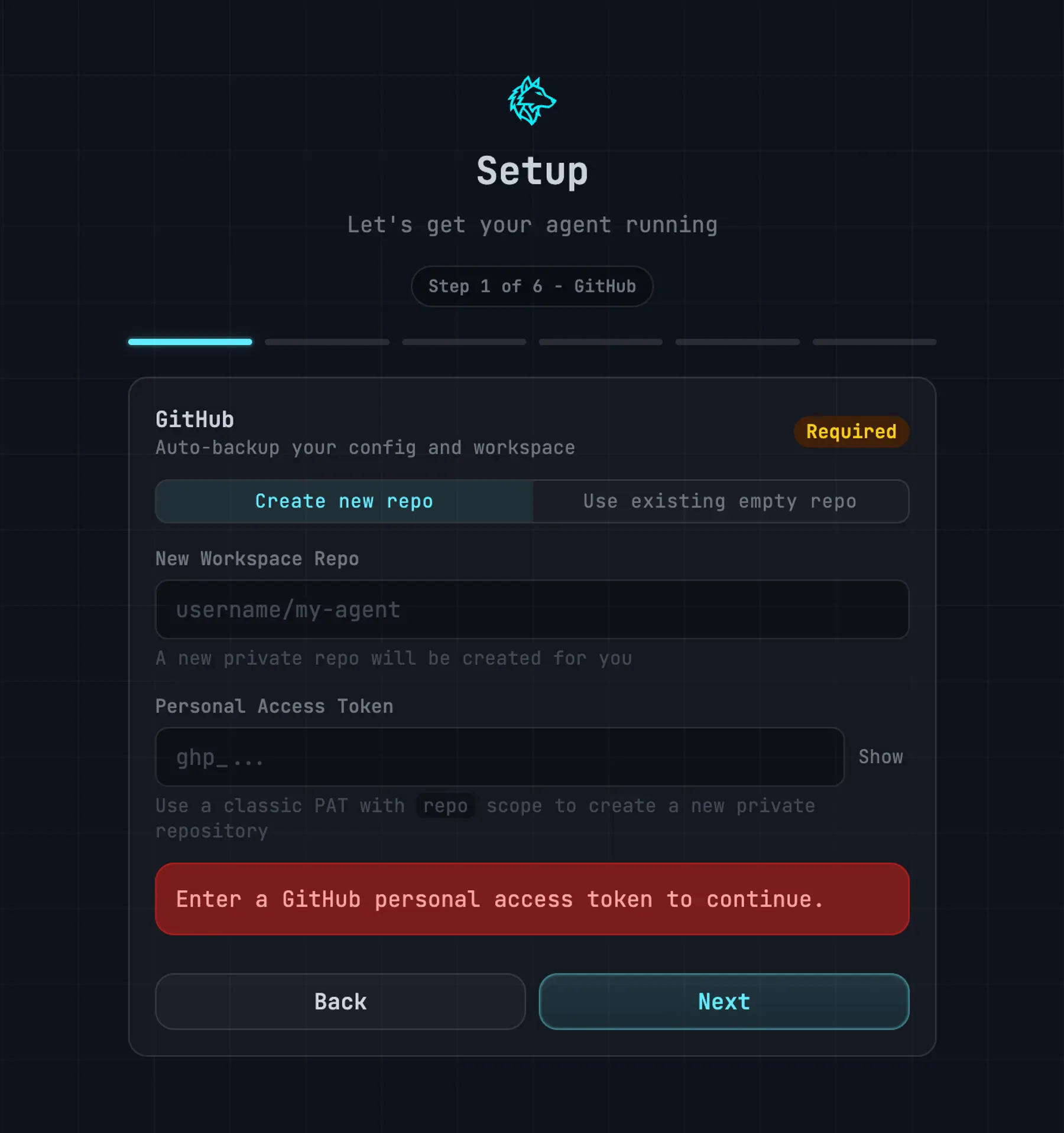 setup wizard