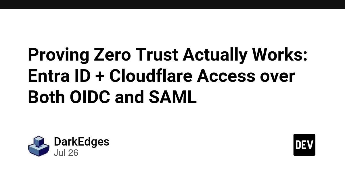 Proving Zero Trust Actually Works: Entra ID + Cloudflare Access over Both OIDC and SAML