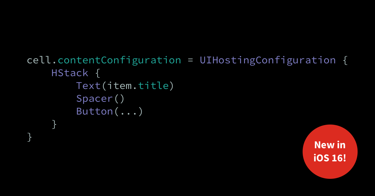 Rendering SwiftUI views within UITableView or UICollectionView cells on iOS 16