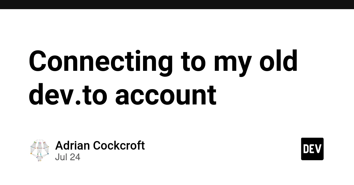 Connecting to my old dev.to account