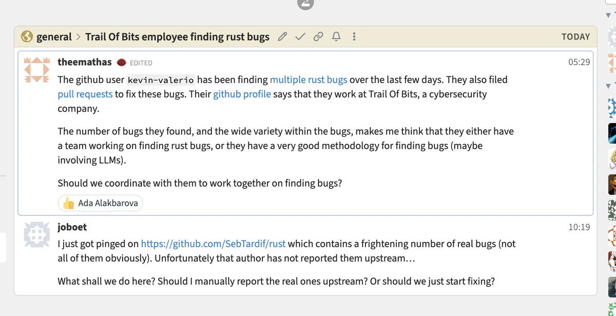 “Figure 3: Rust maintainers assumed we had a team of engineers working on finding bugs. It was just one engineer with a strong handle on Codex’s /goal.”