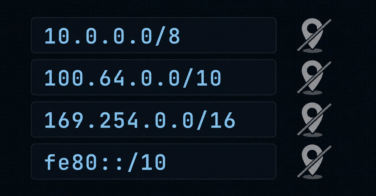 Non-Geolocatable IP Ranges: Full Table and Fix Code